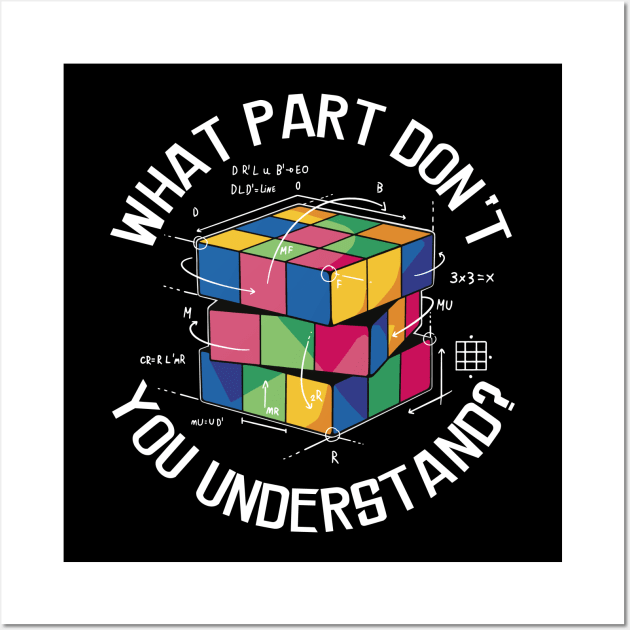 Cube Magic with Math Equations Retro Nerdy Rubik Gift For Cuber Wall Art by anubis1986